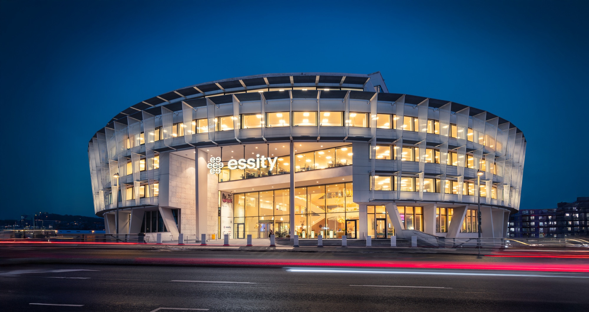 Essity Gothenburg Office Night Zoom Out