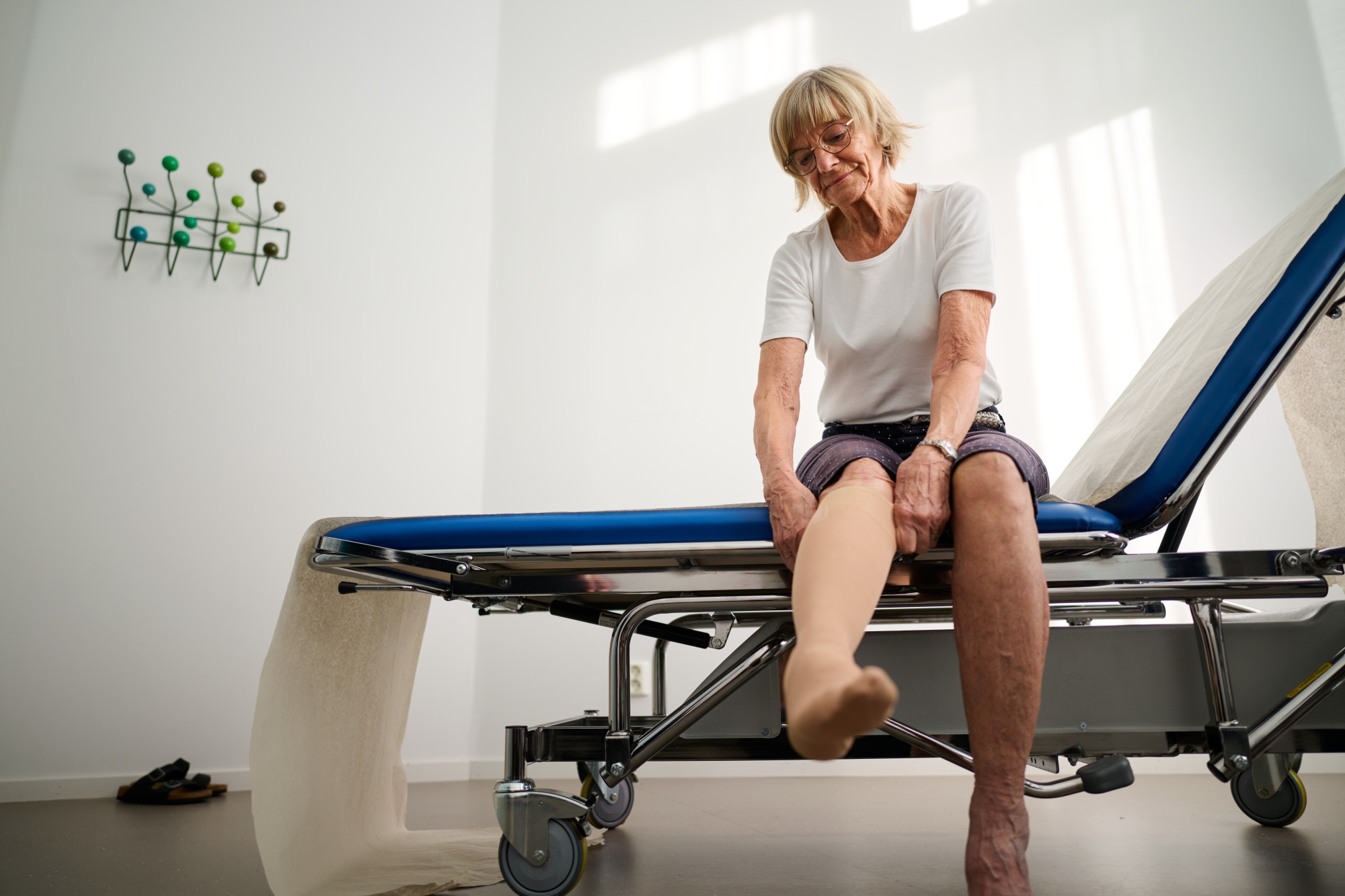 Elderly Woman Compression Socks