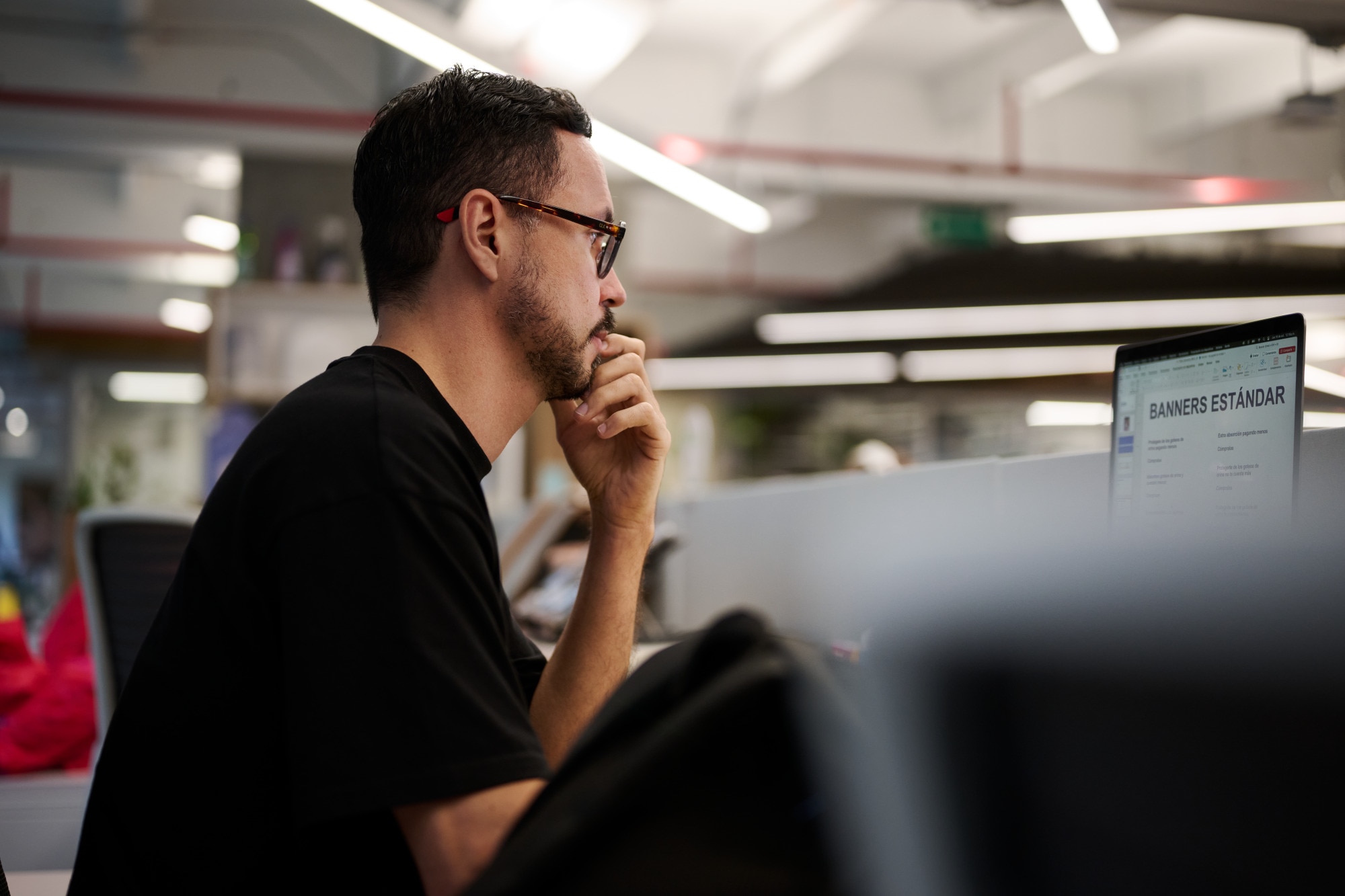 Man Working Laptop Presentation