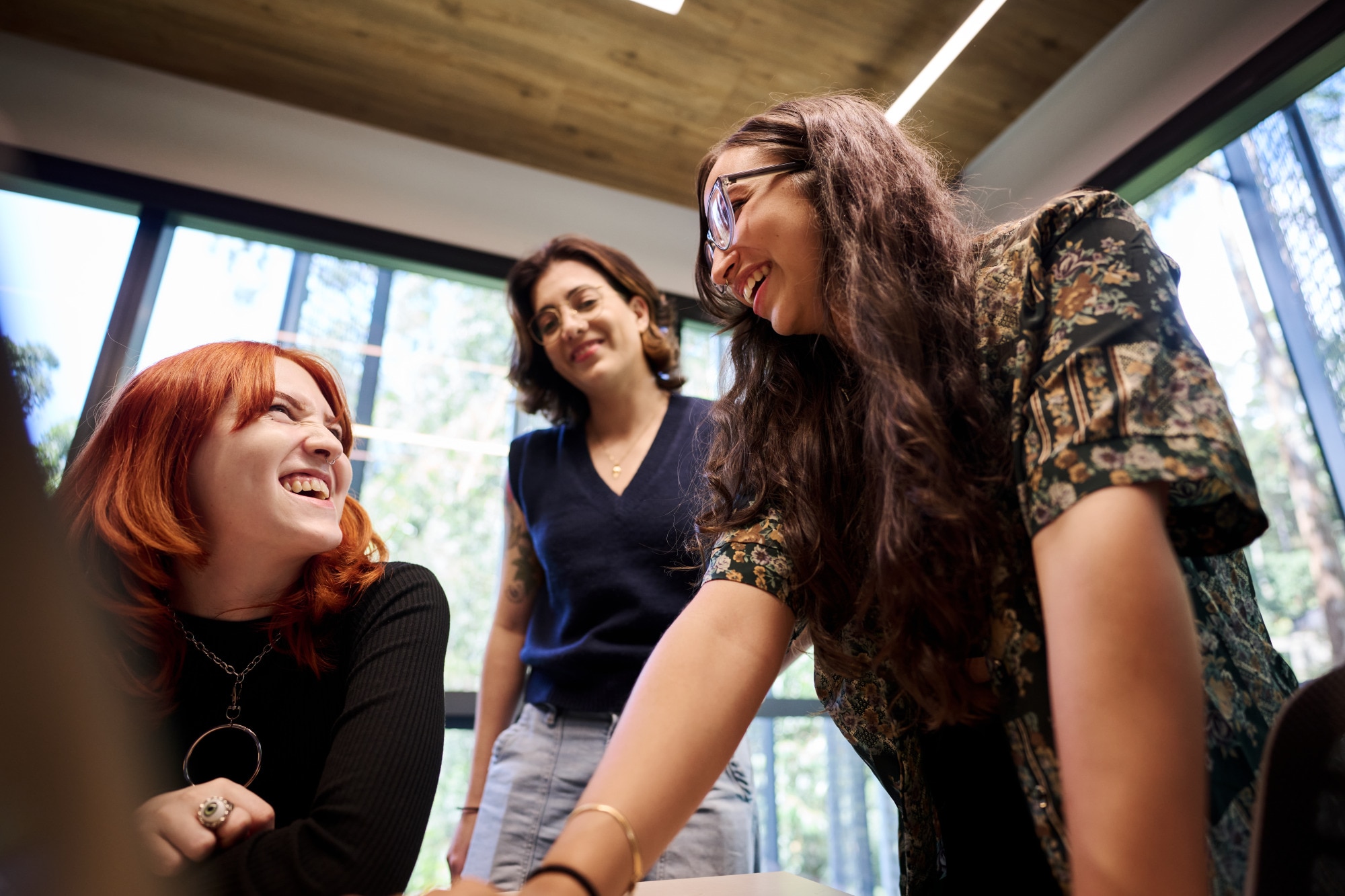 Women Smiling Office