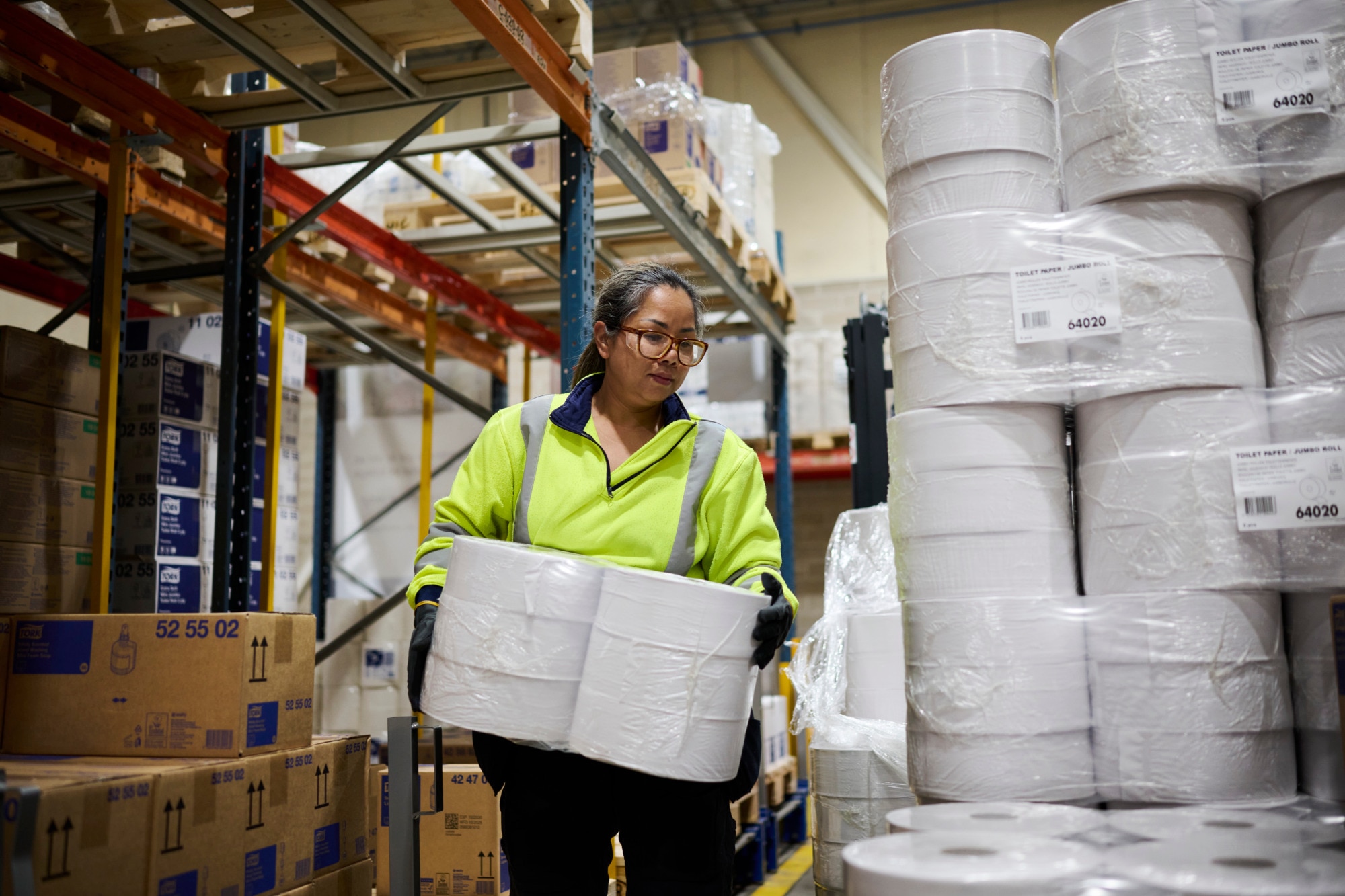 Woman Carry Toilet Paper