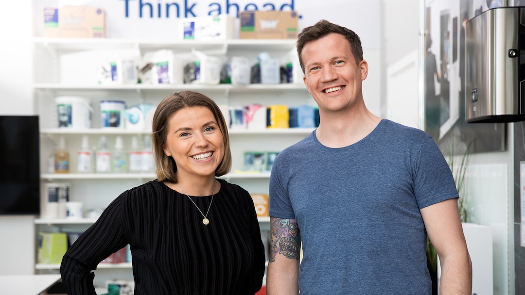 Essity Employees Smiling With Products