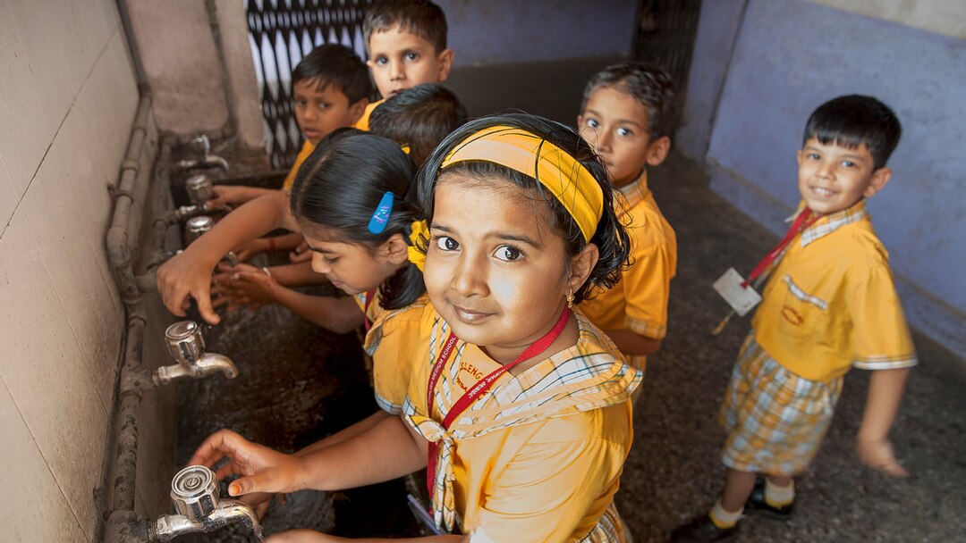 Children Washing Hands